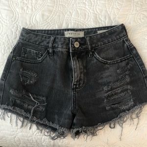 Pacsun black distressed shorts Size 22